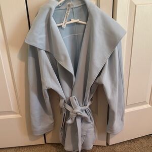 Light Blue Belted Coat